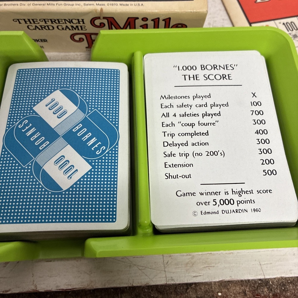 Vintage 1971 Parker Brothers French Card Game Mille Bornes Complete Family Fun